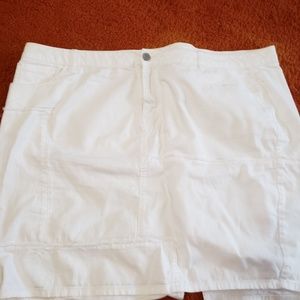 White Denim Patchwork Skirt sz 24
